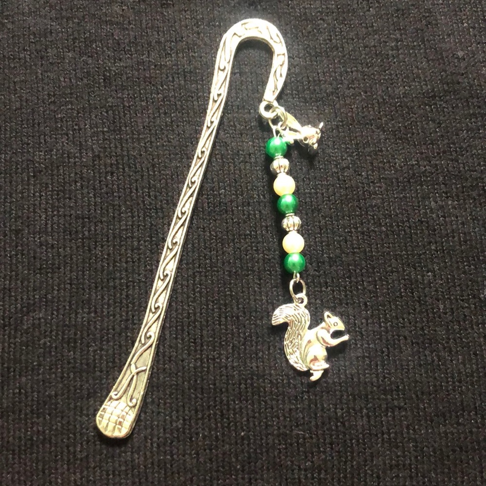 NWT, Handmade by A Charmed Life. Silver, 5” Two-Sided Bookmark w Swirl Etching